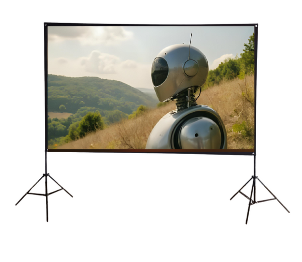 מסך הקרנה כפול על 2 חצובות SinoScreen 266x149 ס"מ 16:9